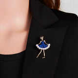 Ballet Girl Dancer Rhinestone Brooch Pin Wedding Jewelry Gift