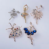 Ballet Girl Dancer Rhinestone Brooch Pin Wedding Jewelry Gift