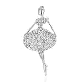 Ballet Girl Dancer Rhinestone Brooch Pin Wedding Jewelry Gift