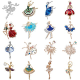 Ballet Girl Dancer Rhinestone Brooch Pin Wedding Jewelry Gift