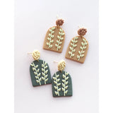 Polymer Clay Braided Pattern Earrings Dangle Sets Women Jewelry