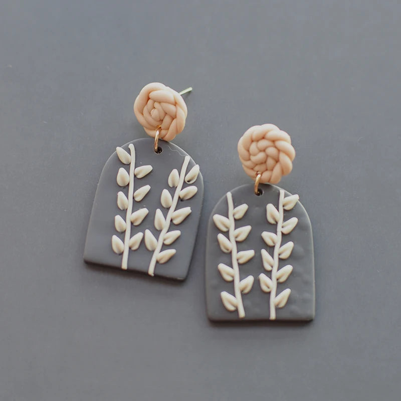 Polymer Clay Braided Pattern Earrings Dangle Sets Women Jewelry