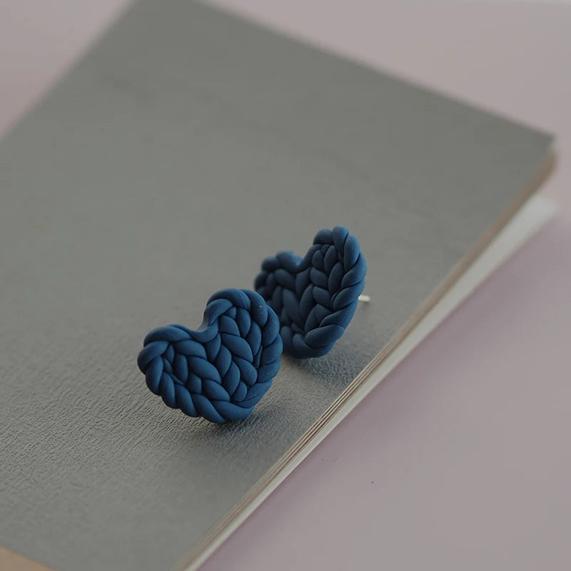 Heart Shape Polymer Clay Earrings Set for Women