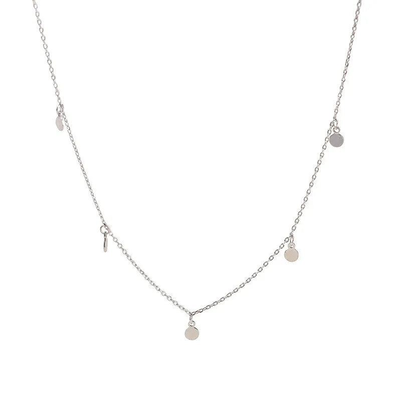 925 Silver Geometric Round Choker Necklace, Women Gift