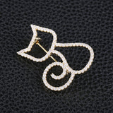 Zircon Small Cat Brooches for Women Suit Collar Animal Brooch