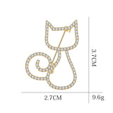 Zircon Small Cat Brooches for Women Suit Collar Animal Brooch