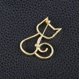 Zircon Small Cat Brooches for Women Suit Collar Animal Brooch