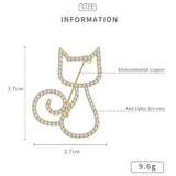 Zircon Small Cat Brooches for Women Suit Collar Animal Brooch