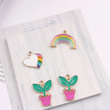 DIY Heart Rainbow Plant Floating Pendant Charms