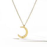 Moon Pendant Necklace Stainless Steel Charm Chain Jewelry for Women