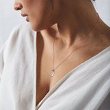 Moon Pendant Necklace Stainless Steel Charm Chain Jewelry for Women