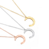 Moon Pendant Necklace Stainless Steel Charm Chain Jewelry for Women