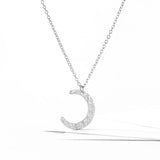 Moon Pendant Necklace Stainless Steel Charm Chain Jewelry for Women