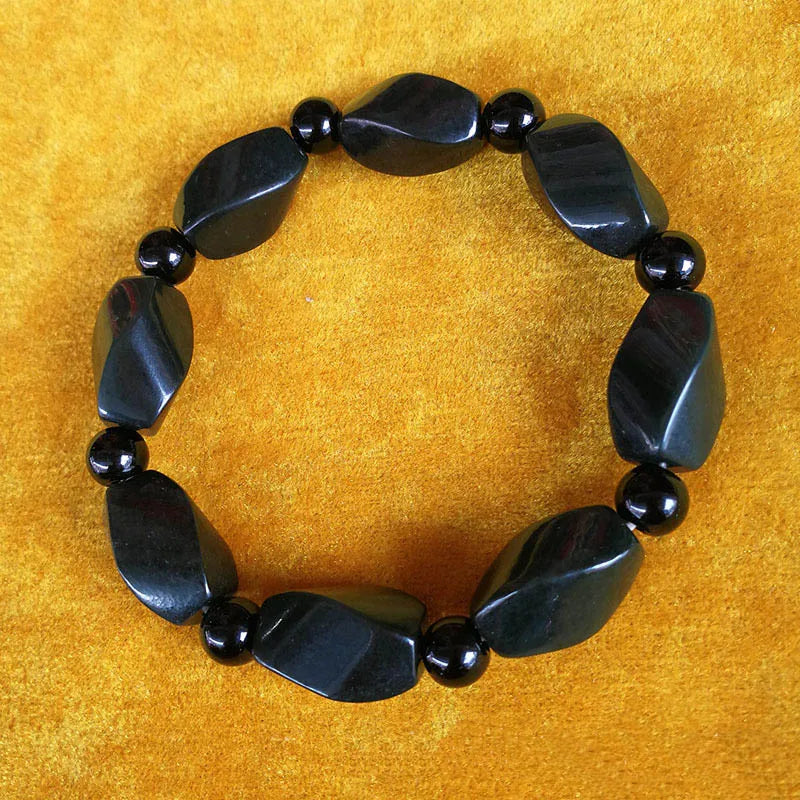 Dark Green Hetian Nephrite Jade Bracelet Round Beads