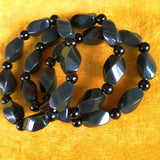 Dark Green Hetian Nephrite Jade Bracelet Round Beads