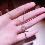 Solid Silver Love Key Necklace for Women