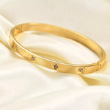 Zircon Crystal Stainless Steel Wedding Cuff Bracelet for Couple