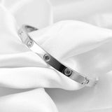 Zircon Crystal Stainless Steel Wedding Cuff Bracelet for Couple