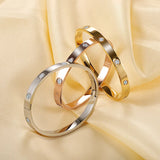 Zircon Crystal Stainless Steel Wedding Cuff Bracelet for Couple