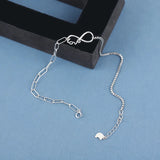 Love Shape 925 Sterling Silver Women Anklet Bracelet