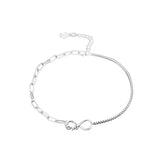 Love Shape 925 Sterling Silver Women Anklet Bracelet