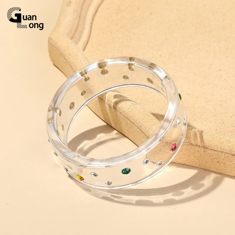 Colorful Crystal Designer Charms Bangle Bracelets for Women