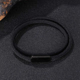 Double Layer Milan Rope Bracelet Stainless Steel Bangle