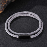 Double Layer Milan Rope Bracelet Stainless Steel Bangle