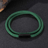 Double Layer Milan Rope Bracelet Stainless Steel Bangle