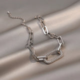Double-layer CZ Crystal Chain Bracelet for Woman Female Hip Hop Pendant Charm