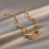 Double-layer CZ Crystal Chain Bracelet for Woman Female Hip Hop Pendant Charm