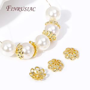 10MM Double-layer Flower Caps 18K Plated Alloy Bead Caps