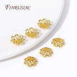 10MM Double-layer Flower Caps 18K Plated Alloy Bead Caps