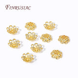 10MM Double-layer Flower Caps 18K Plated Alloy Bead Caps