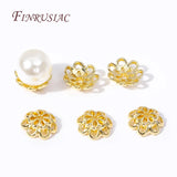 10MM Double-layer Flower Caps 18K Plated Alloy Bead Caps