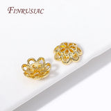 10MM Double-layer Flower Caps 18K Plated Alloy Bead Caps