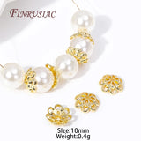 10MM Double-layer Flower Caps 18K Plated Alloy Bead Caps