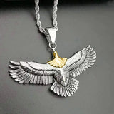 Eagle Pendant Silver 925 Men Necklace Retro Punk Style Flying Eagle Choker Neckl