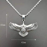 Eagle Pendant Silver 925 Men Necklace Retro Punk Style Flying Eagle Choker Neckl