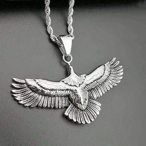 Eagle Pendant Silver 925 Men Necklace Retro Punk Style Flying Eagle Choker Neckl