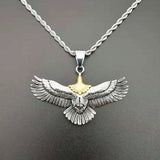 Eagle Pendant Silver 925 Men Necklace Retro Punk Style Flying Eagle Choker Neckl