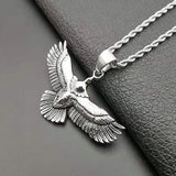 Eagle Pendant Silver 925 Men Necklace Retro Punk Style Flying Eagle Choker Neckl