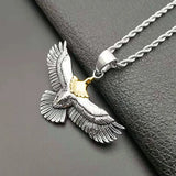 Eagle Pendant Silver 925 Men Necklace Retro Punk Style Flying Eagle Choker Neckl