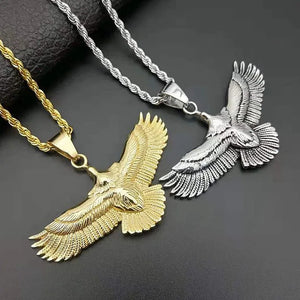Eagle Pendant Silver 925 Men Necklace Retro Punk Style Flying Eagle Choker Neckl