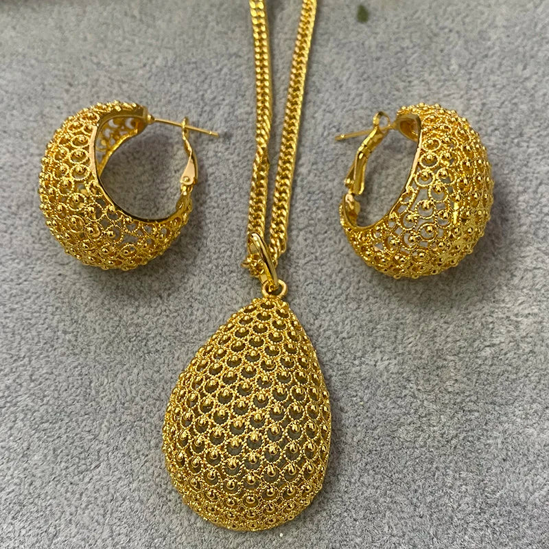 Dubai Jewelry Set for Women - Earrings Necklace Pendant