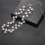 Elegant Simulated Pearl Bead Choker Necklace For Women
