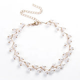 Elegant Simulated Pearl Bead Choker Necklace For Women