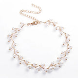 Elegant Simulated Pearl Bead Choker Necklace For Women