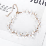 Elegant Simulated Pearl Bead Choker Necklace For Women