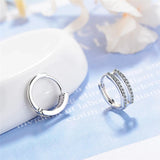 925 Silver Earrings Sparkling Zircon Wedding Jewelry Allergy-Free